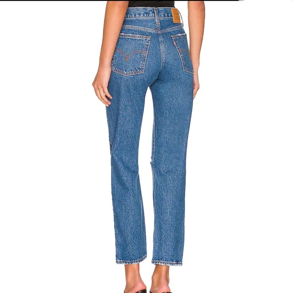 Levi’s Premium Wedgie Straight Leg Jeans High Rise Oxnard Drive Wash 34964-0145 - Picture 2 of 16